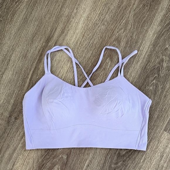 lululemon athletica Other - lululemon Lavender Strappy Ribbed Like a cloud Sport Long line Bra Size 10
